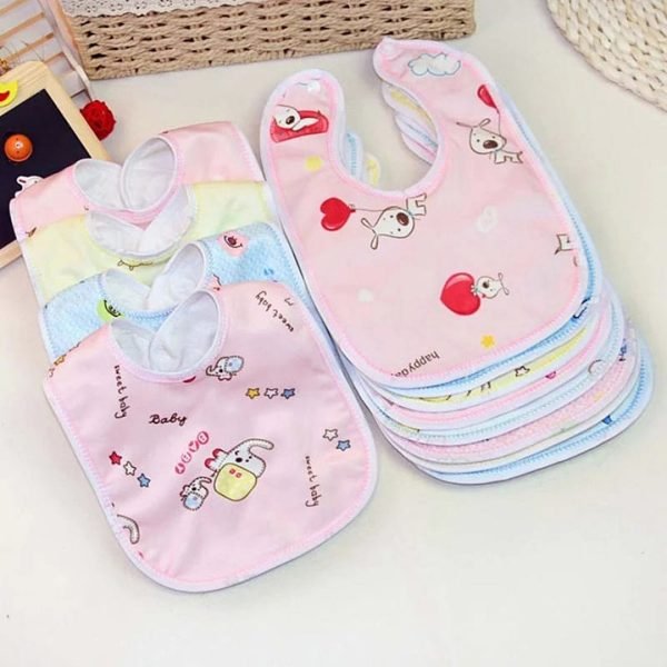 3 Pcs Soft Waterproof Cotton Bibs