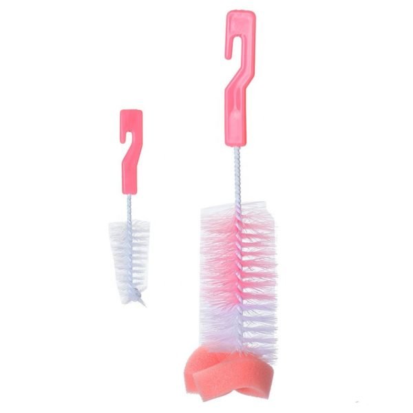 2 In 1 Bottle and Nipple Cleaning Brush with Sponge Head